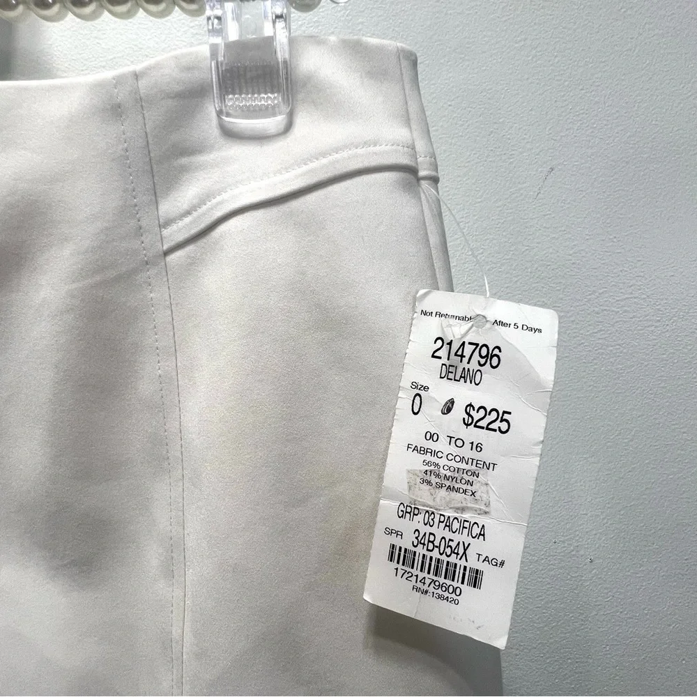 ETCETERA Solid White Pencil Skirt Eyelet Mock Tie Lace Up Detail Size 0 … - Picture 8 of 11